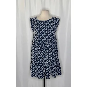 NWT!! Anthropologie MAEVE Lisanne Textured Tunic Tiered Dress Blue White X-Small thumbnail 2