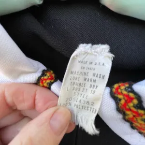 Vintage size L black Knit embroidered A-line dress thumbnail 7