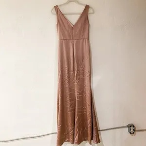 Revelry Blair Satin Gown Bridesmaid Dress in Rose Quartz Size 4 thumbnail 3