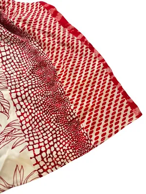 Banana Republic Red Cream Mixed Print Halter Tie Neck Top Shirt Small Women's thumbnail 8