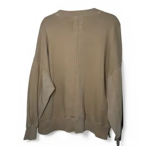 Aerie S tan oversized long-sleeve sweatshirt crewneck Lounge Big Chill pullover thumbnail 3