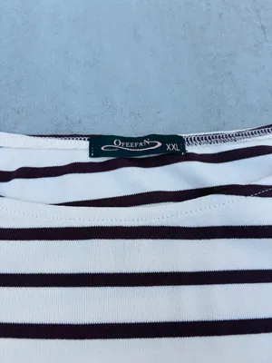 Ladies XXL Brown/Beige Stripe Top - like new! thumbnail 3
