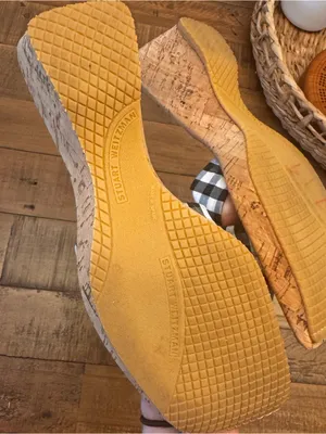 STUART WEIRZMAN‎ Gingham Knot Cork Slide Sandals thumbnail 4