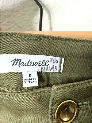 Madewell The Barrel‎ Leg Utility Pant in Garment-Dyed Twill Green Womens Size 0 thumbnail 5