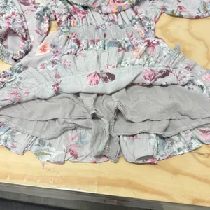 Here Comes the‎ Sun Floral Romper Small Pink Smocked Waist Ruffle Hem Small Boho thumbnail 7