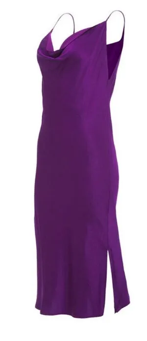 Gold Hawk Hayley Cowl Neck Dress (Deep Violet) • Medium thumbnail 1
