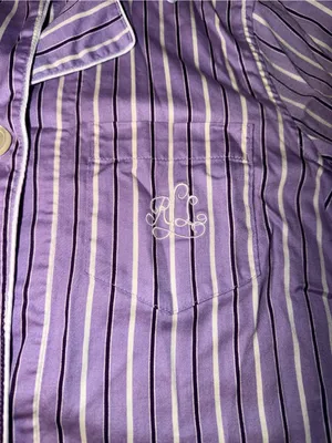 Lauren Ralph Lauren Striped Cotton Sleep Shirt-Purple Stripe Women’s Size-S thumbnail 2