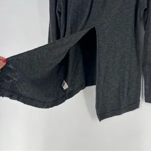 WeThe Free Raw Edge Split Back‎ Long Sleeve Burnout Knit Turtleneck Top thumbnail 13