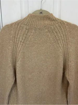 Ann Taylor Wool Blend Mockneck Sweater in Camel thumbnail 7