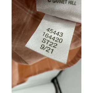 Garnet Hill Womens 12 Salmon Pink Windowpane Plaid Organic Pima‎ Cotton Shirt thumbnail 7