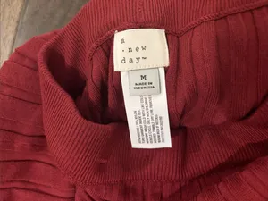 New With Tags A New Day Burgundy Rib Knit Sweater Skirt Sz M thumbnail 9