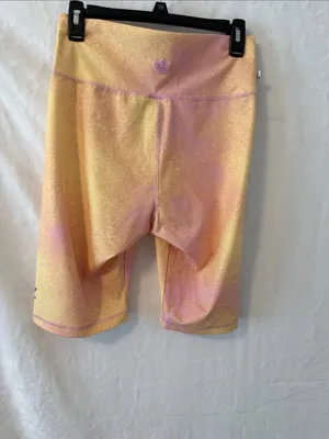 adidas Pink and Gold Shimmer Bike Shorts thumbnail 3