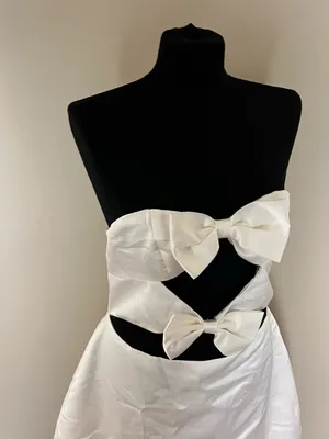 Peppermayo Girl Crush White Strapless Bow Cutout Mini Dress NWT thumbnail 4