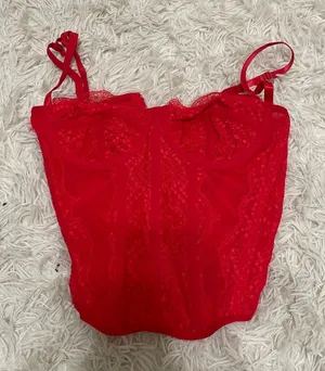 SheIn Red corset top thumbnail 1