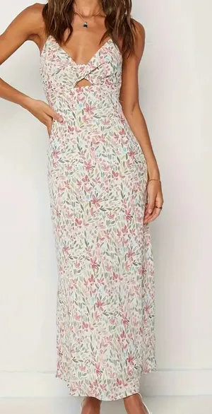 Zaful Women’s Floral Print Twist Front Cami Dress thumbnail 1