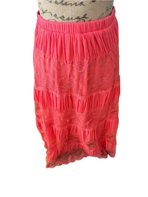 Lapis Coral Lace Tiered Maxi Skirt Size S thumbnail 2