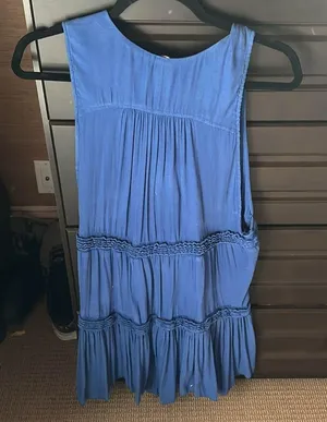 Free People dress or top blue medium tiered m thumbnail 6