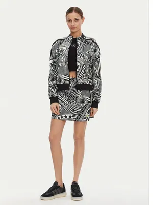 NWT Adidas x Farm Rio Skirt Black White Graphic Print JD6312 Large Streetwear thumbnail 4