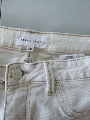 Risen White Mid Rise Straight Crop Ankle Jeans Size 5 (27) Stretch Denim thumbnail 8