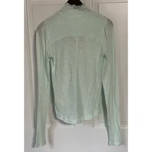 Free‎ People Caroline Iced Aqua Long Sleeve Shirred Turtleneck Top Size M NWT thumbnail 5