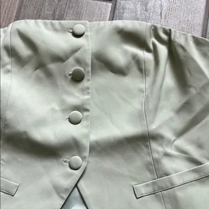 Elegant Cream Strapless Top Green Size 12 thumbnail 2