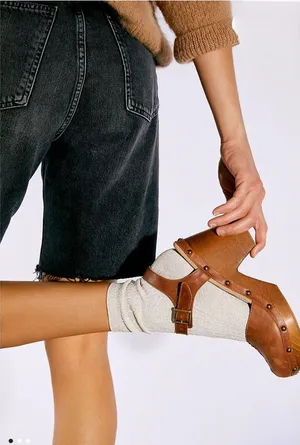 Free People | Women’s Chase Brown Block‎ Heel Mule Clogs - 8 $198 thumbnail 1