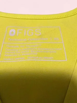 Figs Yellow Catarina Technical Scrub Short Sleeve V-Neck Pocket Top thumbnail 3