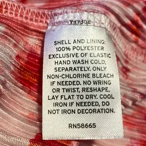 Chelsea28‎ Dress Flutter Sleeve Plissé Midi Dress NWT Pink Red Artful Petals Lrg thumbnail 10
