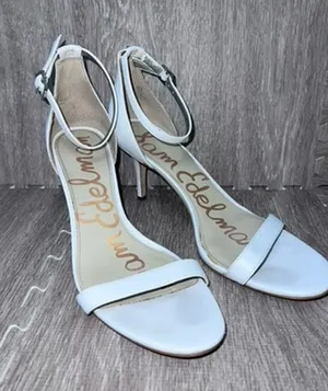 Sam Edelman Women's White Ankle‎ Strap Heeled Sandals Size 9.5 thumbnail 1