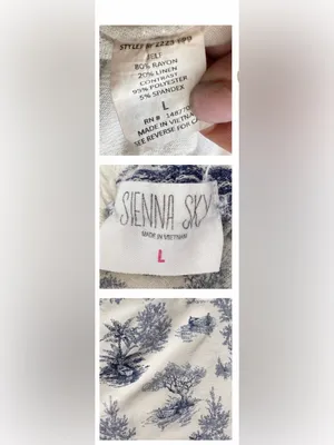 Sienna Sky Blue Toile Wide-Leg Lounge Pants thumbnail 4