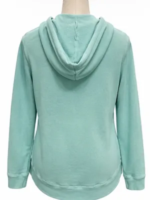 Billabong Mint Aqua Pullover Hoodie Size Large Cotton Blend Kangaroo Pocket thumbnail 3