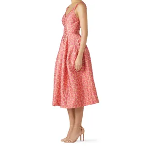 Jill Jill Stuart Pink Floral Jacquard Sweetheart Cocktail Midi Dress Size 0 thumbnail 3