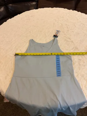 Gapfit Ladies Active Tank Tennis Dress With Hidden Biker Shorts, Sz L Light Blue. NWT . thumbnail 14