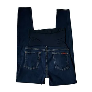 7 For All Mankind Blue Maternity Skinny Jeans Maternity Size 26 | 31-30 thumbnail 4