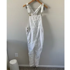 WeWoreWhat Basic Overalls Jumpsuit Off White Linen Classic Blogger Favourite‎ thumbnail 6