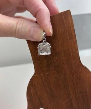 Purse-shaped Gemstone Pendant/charm, floral, boho, preppy, cottage, fairy thumbnail 3
