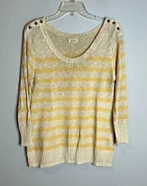 🔆 Aerie light loose knit striped sweater thumbnail 1