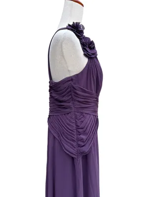 David's Bridal Plum One Shoulder Formal Dress thumbnail 9