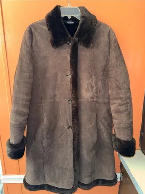 Vintage Marvin Richards Women's Brown Suede Faux Fur Penny Lane Coat Size L thumbnail 1