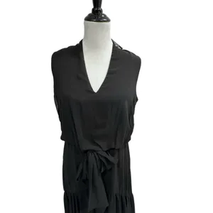 Just Tylor Women's Size(10)‎ Dress High Low Midi Chiffon Black with Bow thumbnail 8