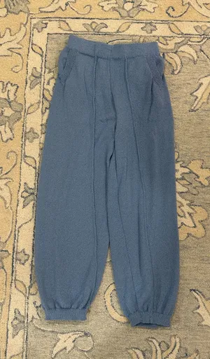 Knit barrel pants Blue thumbnail 1
