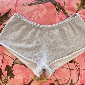 grey cotton mini shorts thumbnail 6