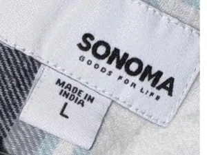 Sonoma White Plaid Button-Down Shirt button up top thumbnail 3