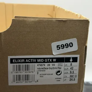 Salomon Elixir Activ Mid Waterproof Hiking Boots Shoes Womens Sz 9.5 Gray White‎ thumbnail 12