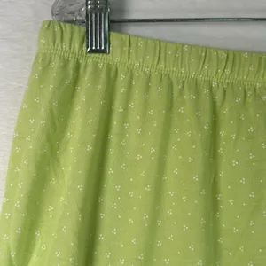 Croft & Barrow Intimates Lime Green Polka Dot Pajama Pants Wide Leg 1X thumbnail 4