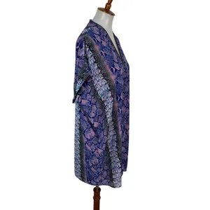 Karlie Dress Womens Medium Blue‎ Tunic Short Sleeve Boho Festival Vacay thumbnail 3