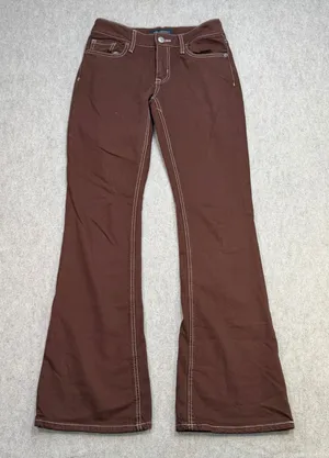 Aeropostale Jeans Flare Womens 2R Low Rise Brown Y2K Boho Indie Western Twee thumbnail 1