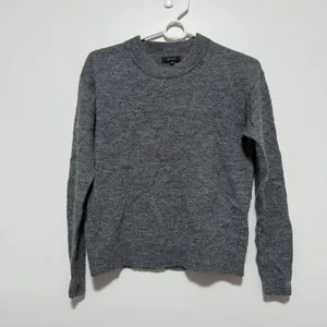 Quince Baby Alpaca-Wool‎ Diamond Stitch Crew Sweater in Charcoal Gray Size XS thumbnail 3