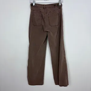 American Eagle Stretch Stovepipe Pant Brown High Waist Twill Earthy Size 00 thumbnail 5