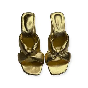 new Schutz 𒀭 Fairy High Heeled Sandal 𒀭Metallic Gold Shimmer Leather 𒀭 7.5M 𒀭 thumbnail 9
